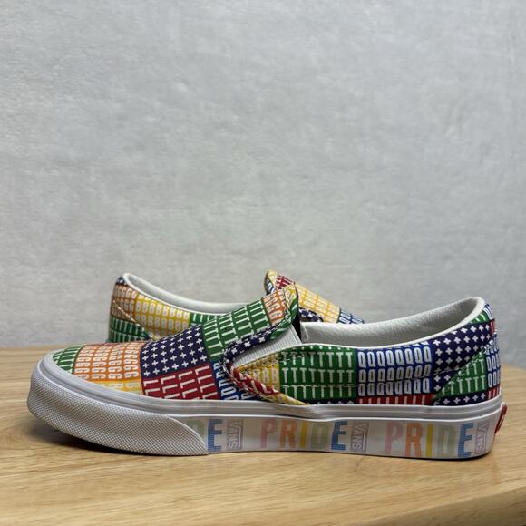 Vans LGBTQ Rainbow Pride Classic Slip-On Sneaker Shoe White Men’s 6 Women’s 7.5 - Picture 6 of 12